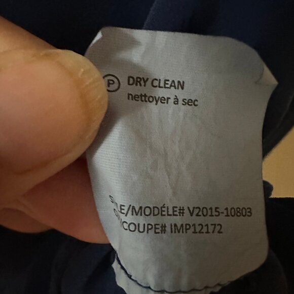 Vince Long Sleeve Silk Tunic Cobalt Blue Flowy V-neck Top with Black Piping - Picture 5 of 6